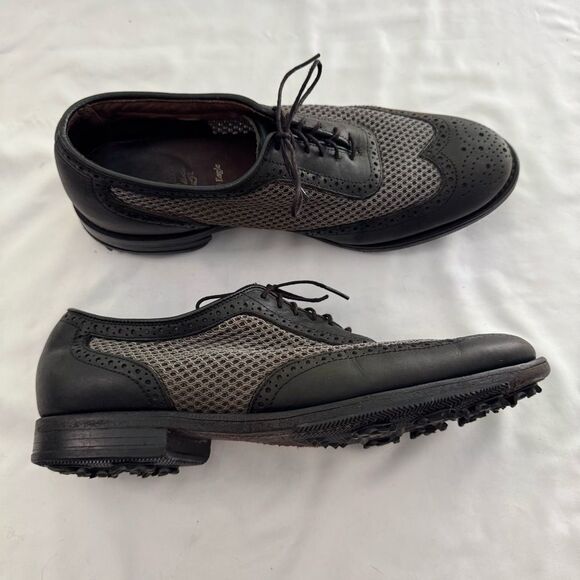 Allen Edmonds Men Black Mesh Honors Collection Double Eagle Golf Shoes Size 9.5 main image 8